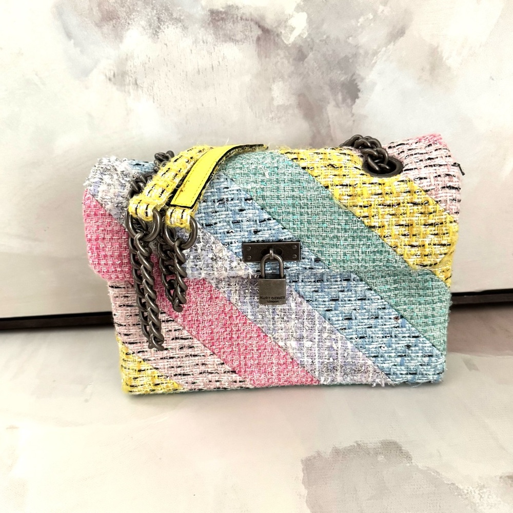 Kurt Geiger Kensington Tweed Convertible Shoulder Bag, Crossbody, New Condition
